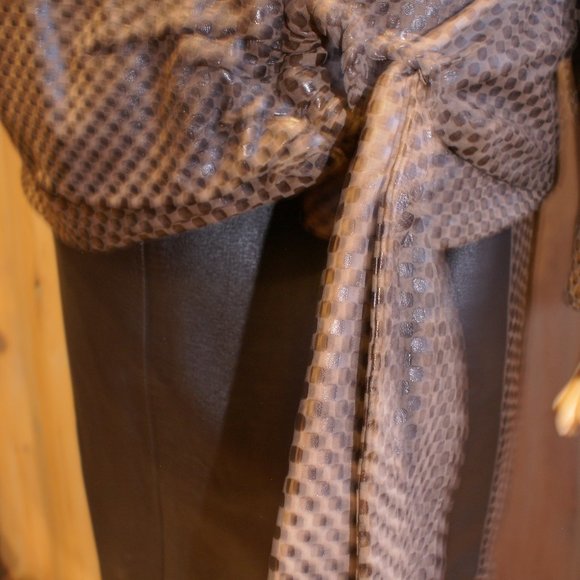 Chocolate Sweet Leather Bomber Jacket & Skirt - Picture 8 of 10